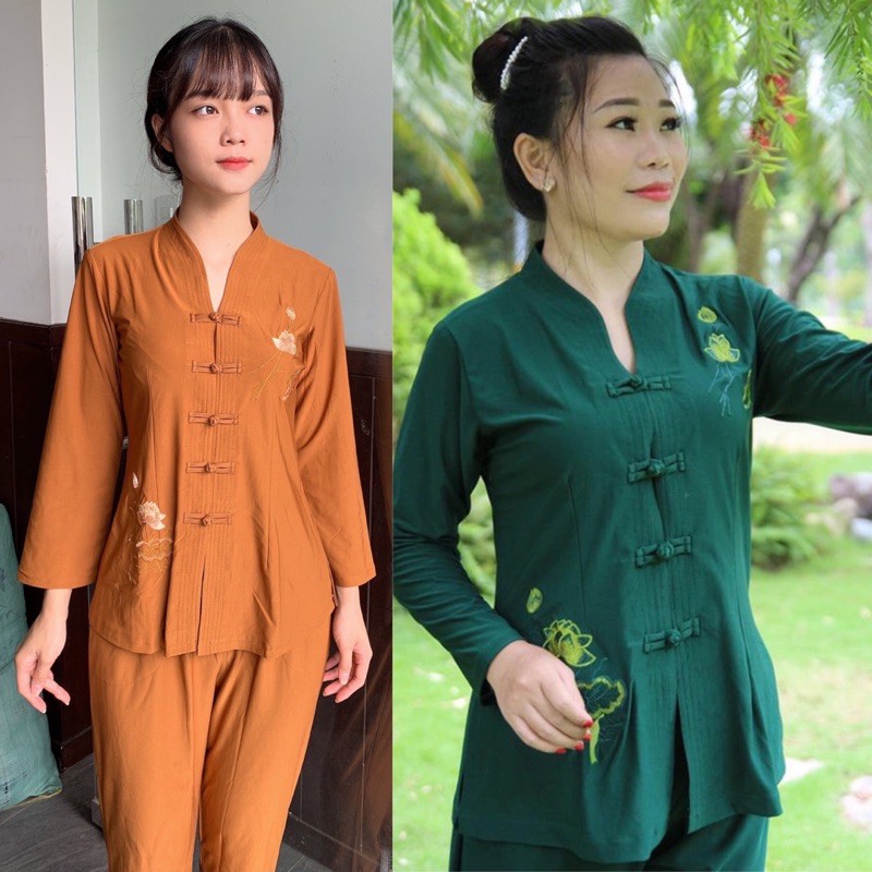 Đồ Lam Đi Chùa # Bà Lai Tim Vải Thun
