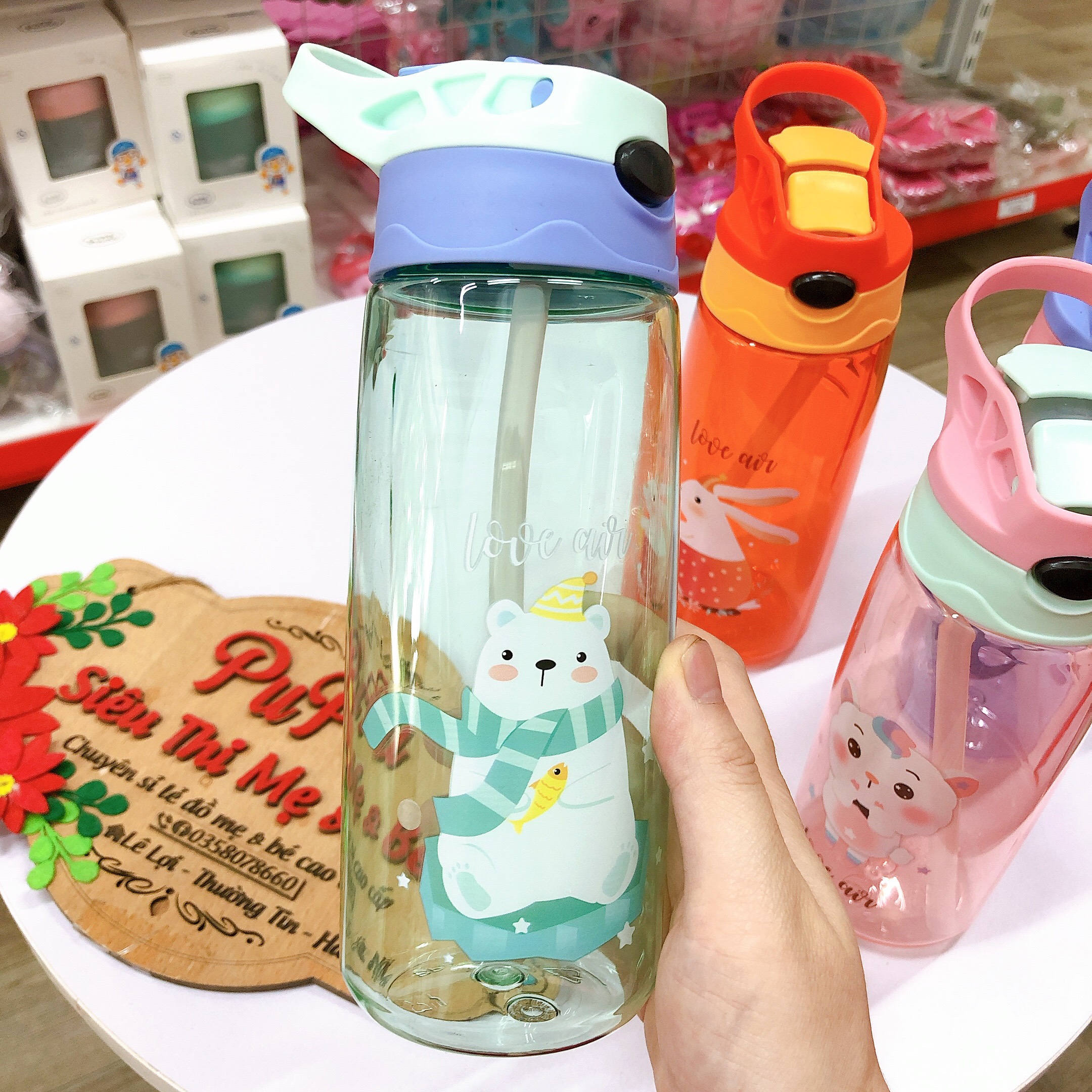 Bình Đựng Nước Có Ống Hút Cho Bé