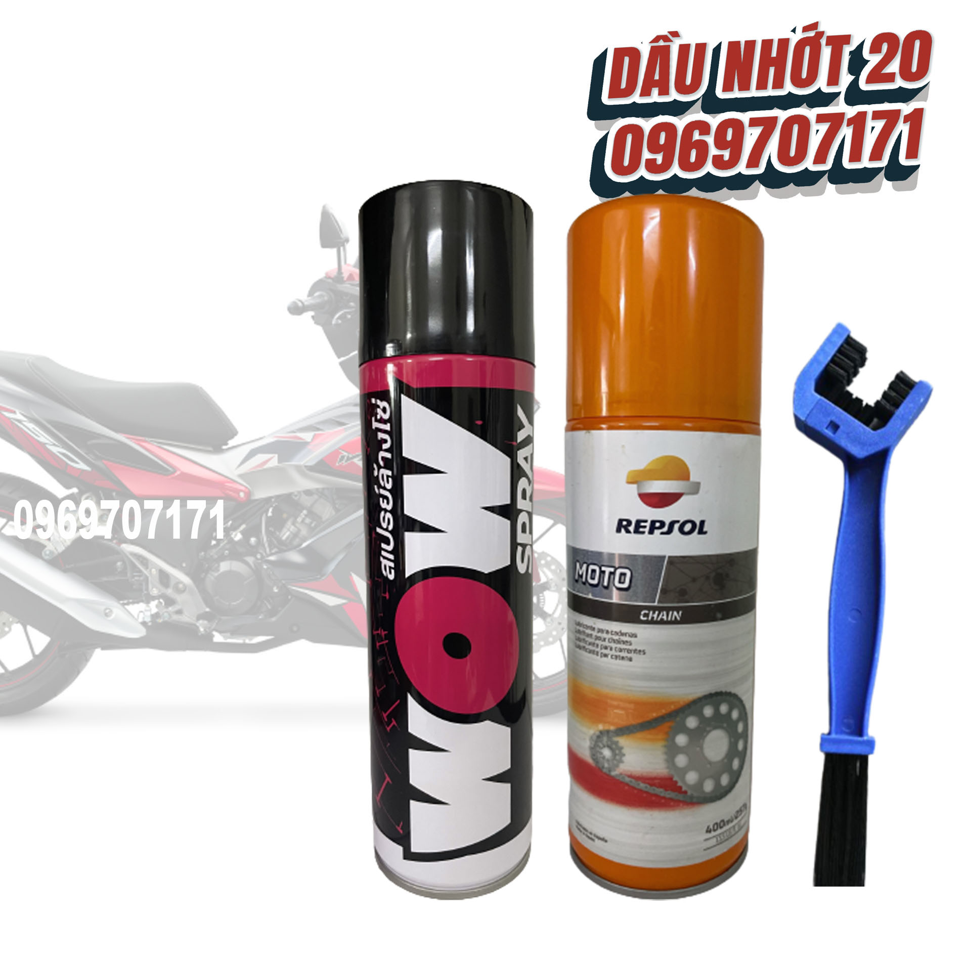 [HCM]Combo vệ sinh sên + dưỡng sên  WOW + Dưỡng sên repsol