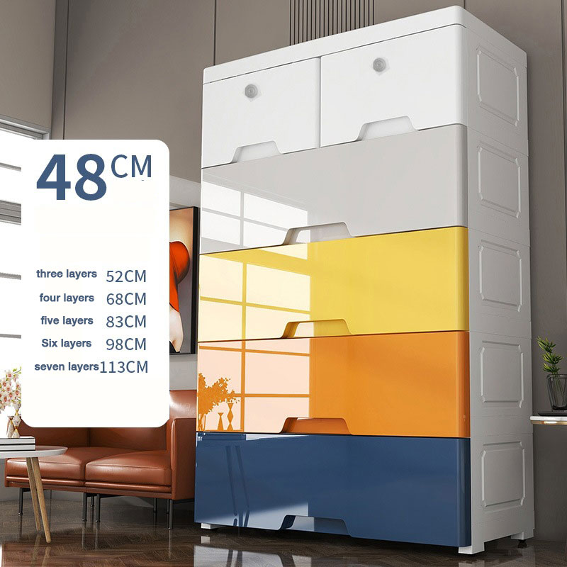 48cm drawer storage cabinet, plastic chest of drawers, bedside table, inner clothes storage box, children's baby wardrobe