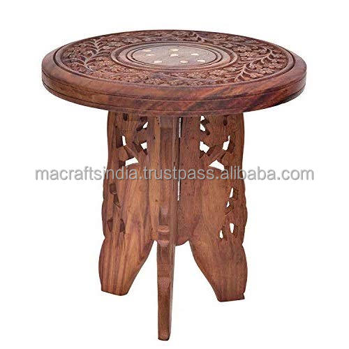 Wood Decor Living Room Furniture Hcrafted Wooden Sturdy Foldable Stool