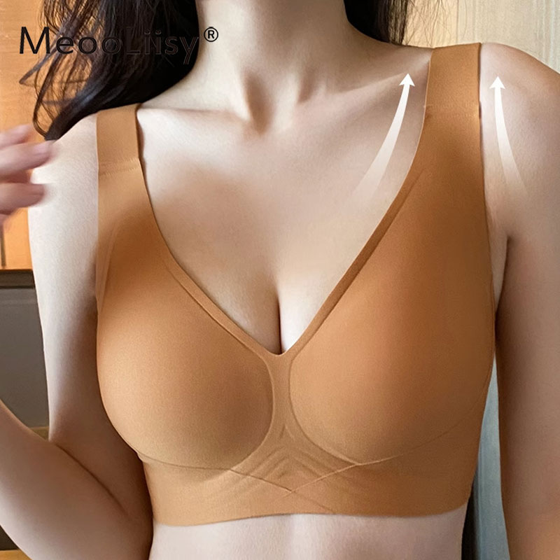 MeooLiisy Seamless Bras for Women Padded Push Up Underwear Soft No Wire  Brassiere Sexi Lingeri S