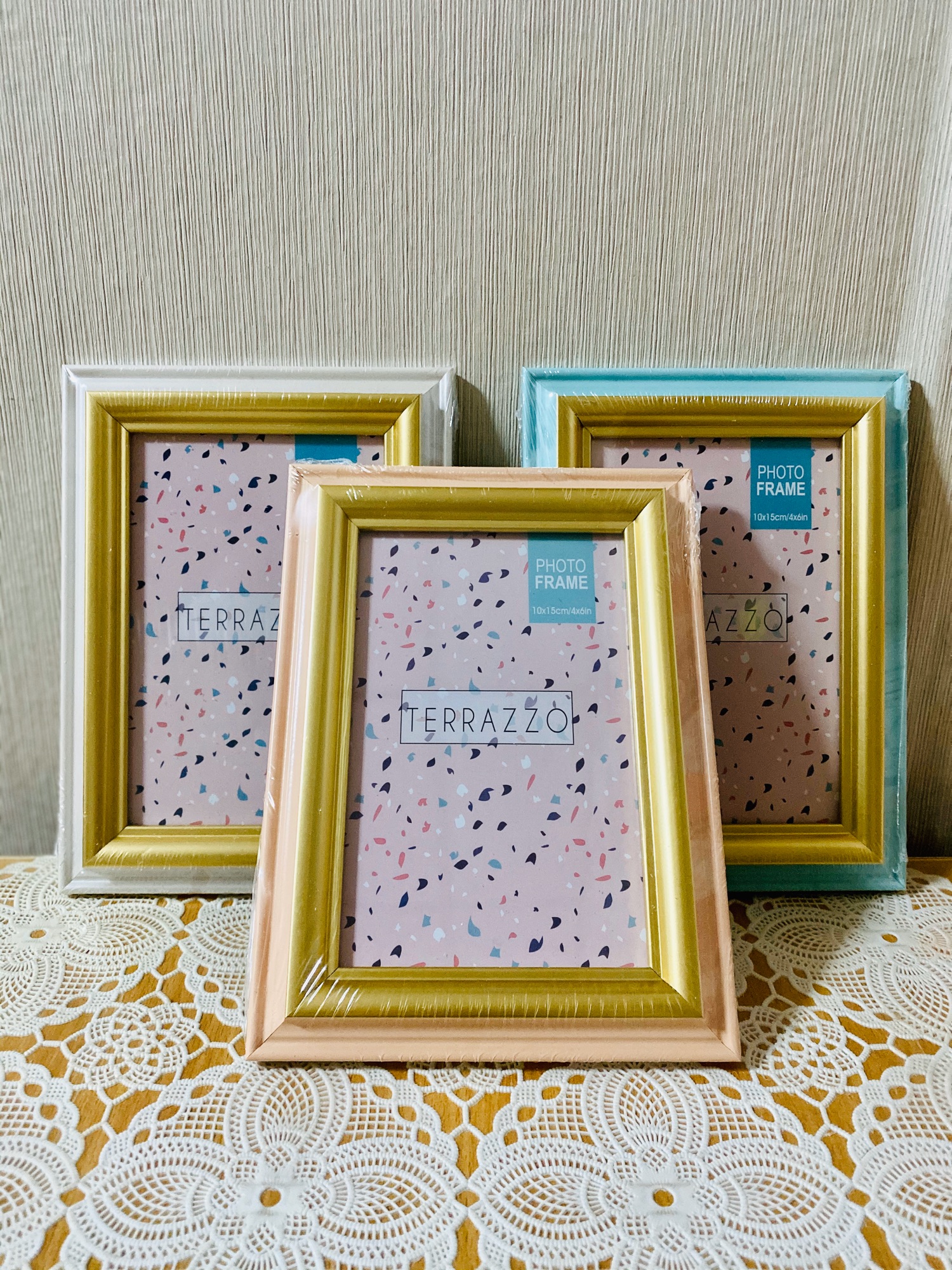 กรอบรูป 4” x 6” (10 x 15 CM.) สีพาสเทล ของขวัญ ตกแต่งบ้าน สี ชมพูพีช สี ชมพูพีช