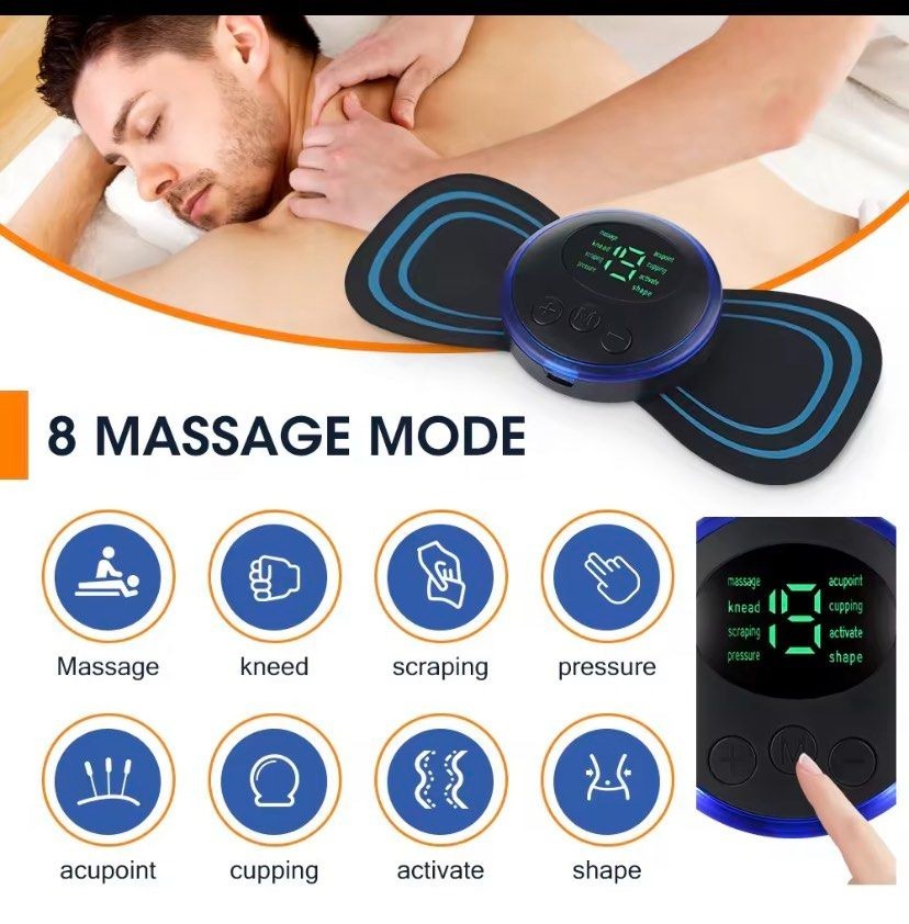Portable Mini Electric Neck Massager Spine Massage Patch Pain Relief Vibration Muscle Relaxation Shoulder Back Massager. 