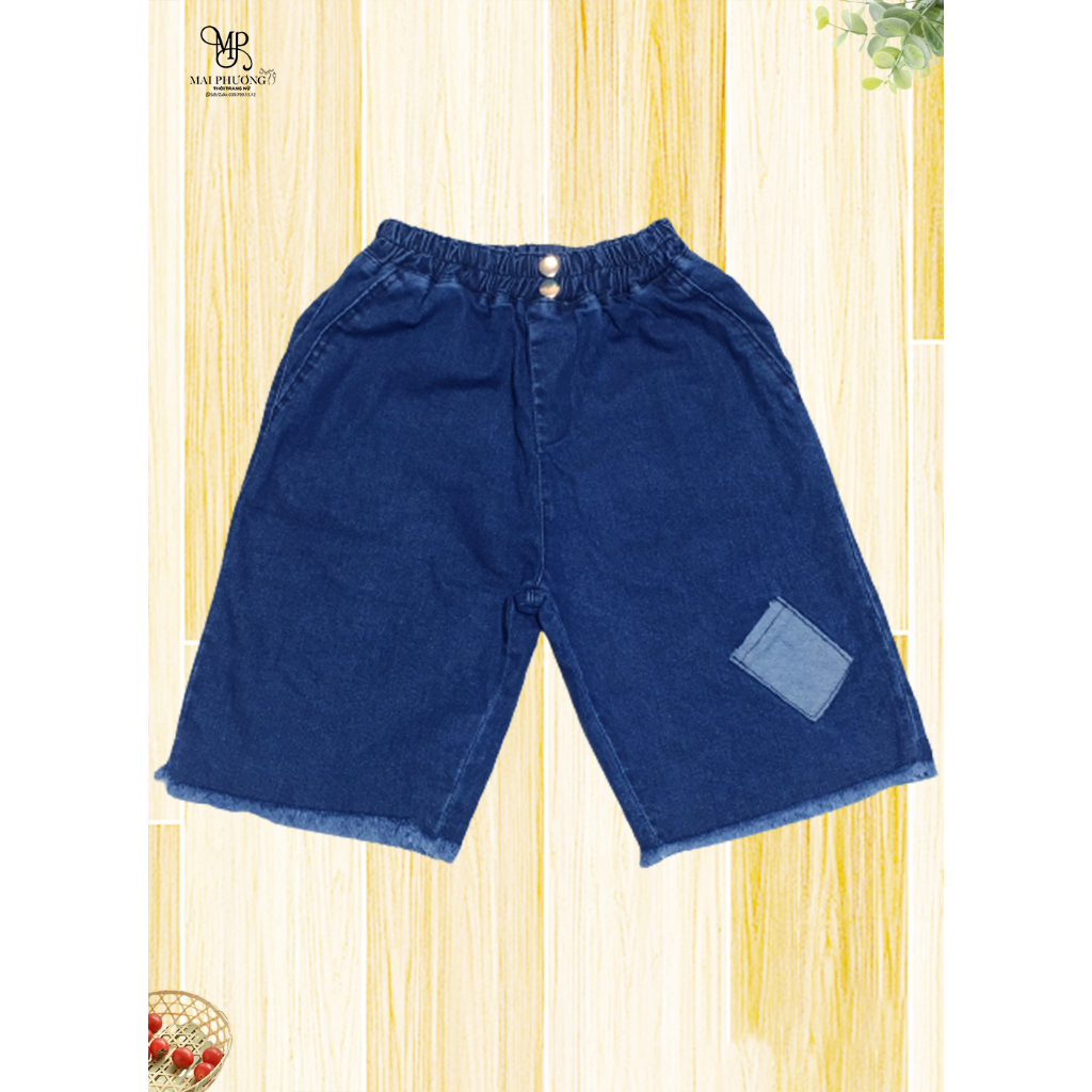 Quần jeans ngố nữ, quần jeans lửng nữ, chất co giãn,