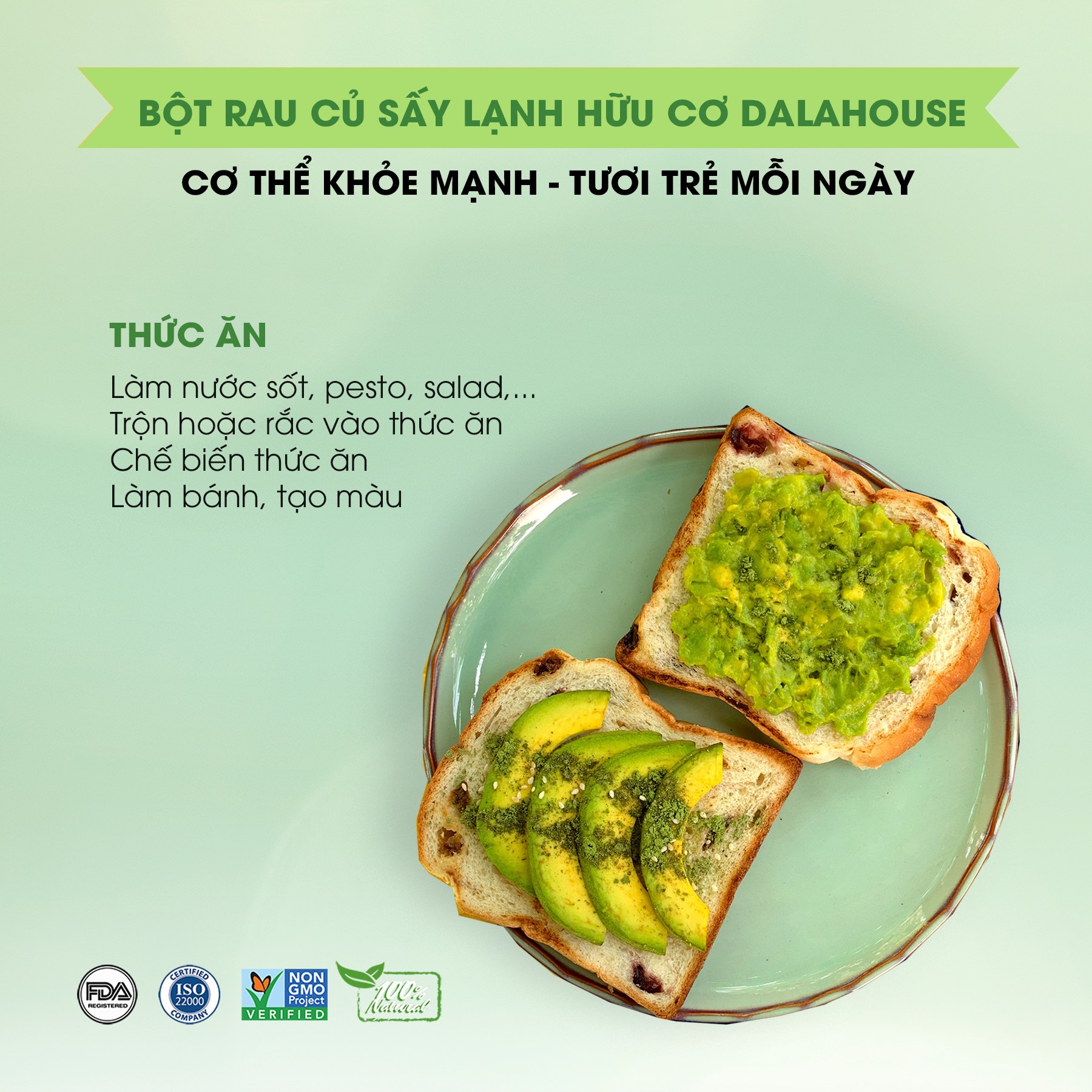 Bột rau củ sấy lạnh Dalahouse gói nhỏ 3gr