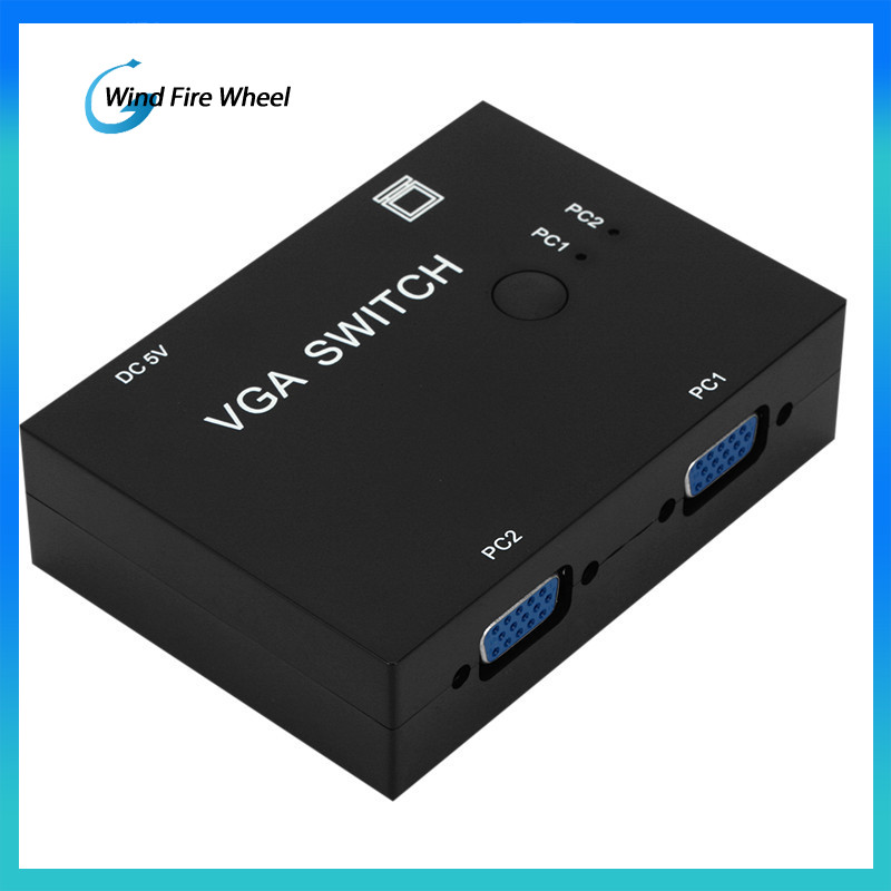 2 Port VGA Video Switch box Selector 2 In 1 Out For LCD PC Video Converter