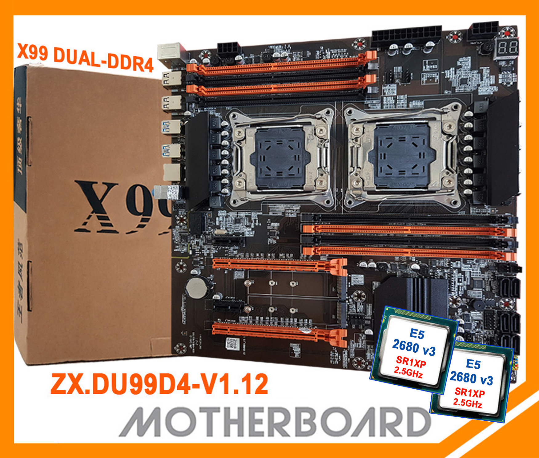 Combo Main Klirse X99 DUAL + Dual Xeon E5 V3 + RAM DDR4 REG ECC. Chuyên Game - Đồ Họa - Giả lập - Render. BH: 12 tháng.