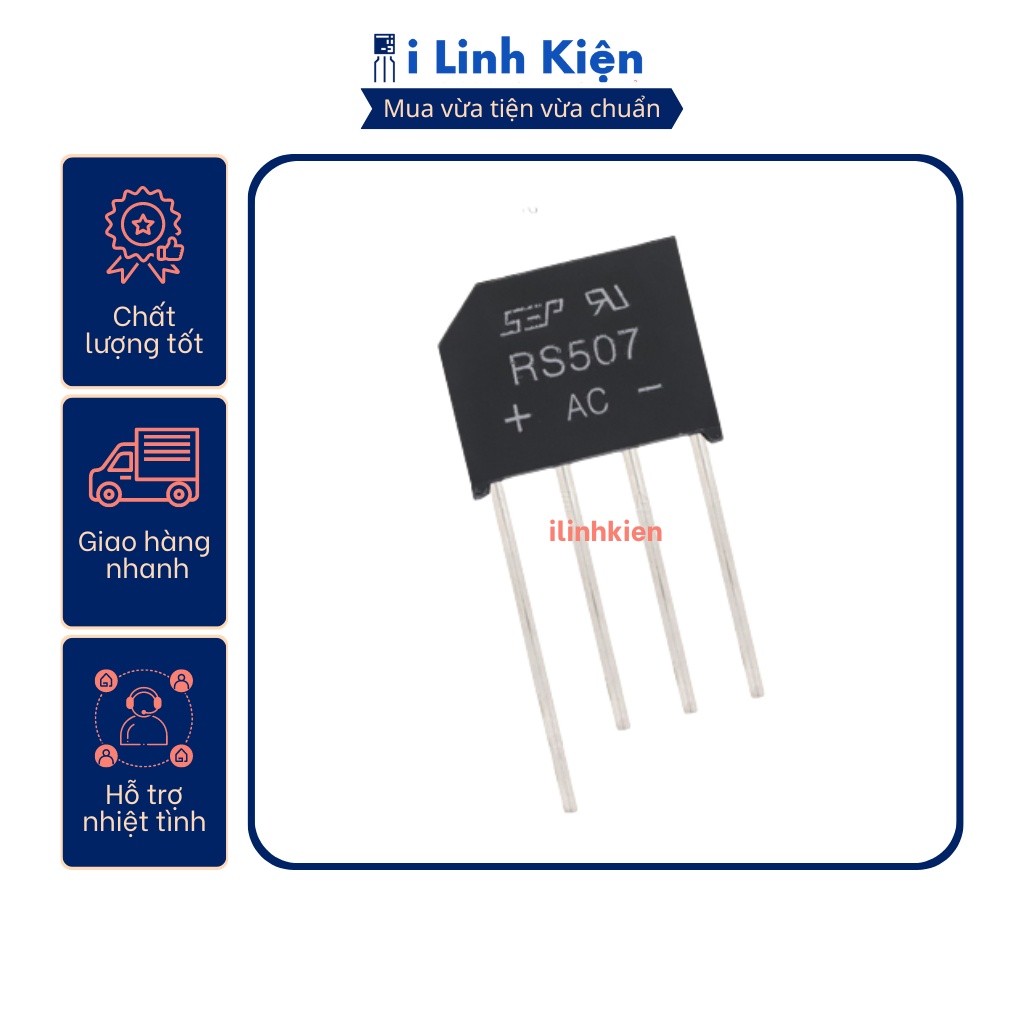 Rs507 diode cầu 5a 700v dip-4 chính hãng seb