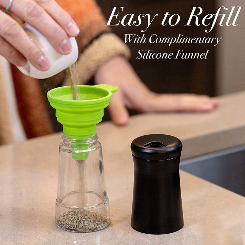 Pepper Shakers with Adjustable Pour Holes Elegant Stainless Steel Salt