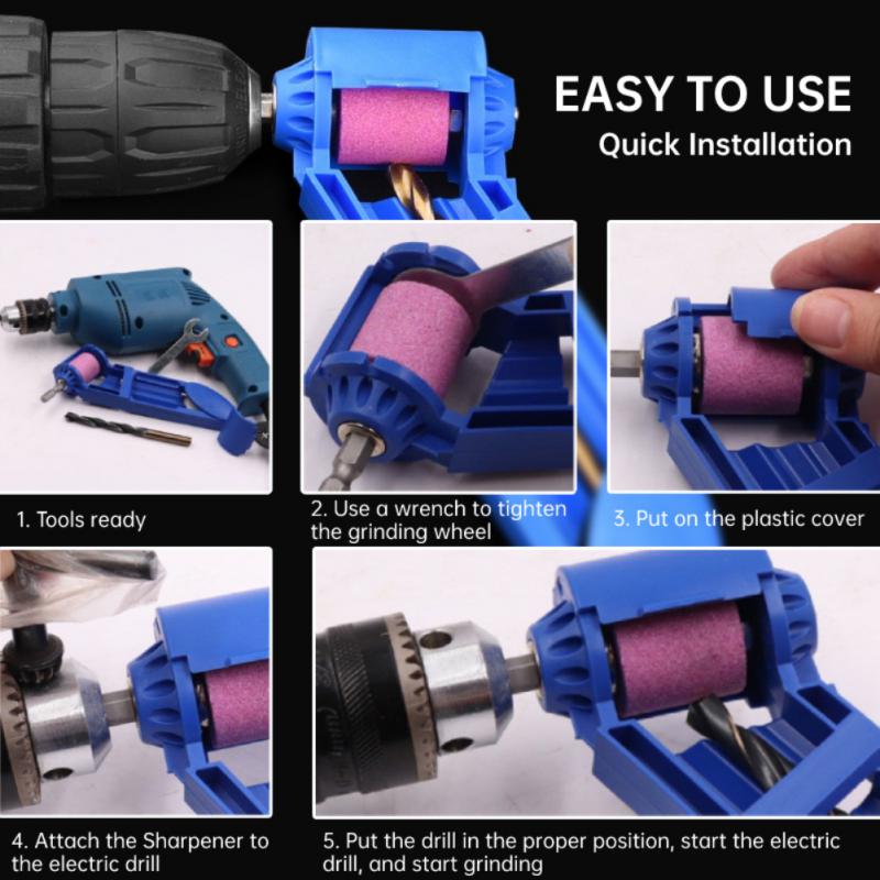 Portable Drill Bit Sharpener Corundum Grinding Wheel Bit Power Tools ...