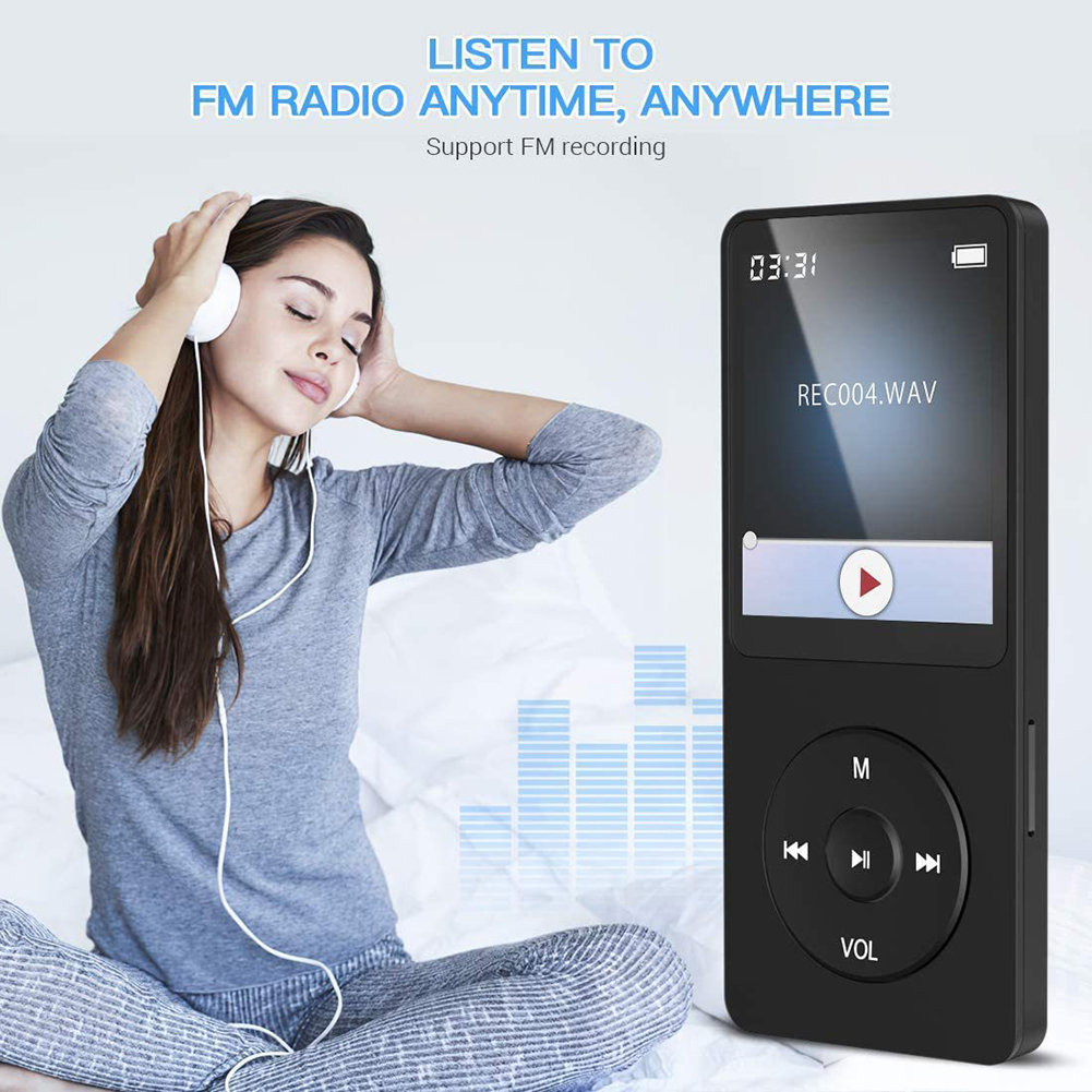 【Prime deal】 MP3 Player Type-C HiFi Lossless Music Player -Compatible5.4 Student Walkman Support FM E-Book Recording for Kids.