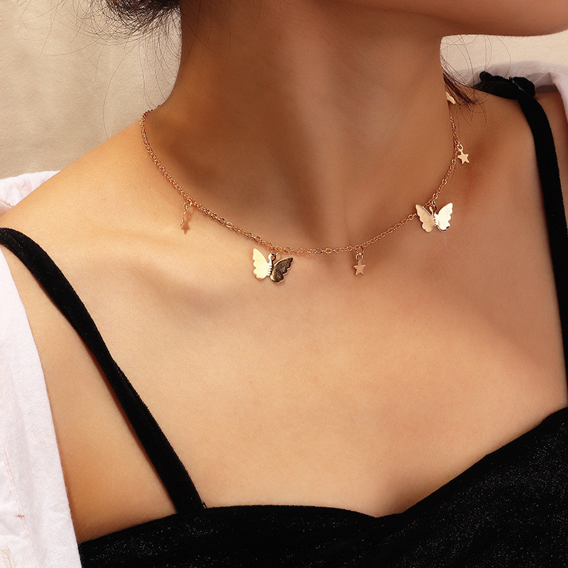 cute-star-butterfly-choker-necklace-for-women-gold-color-neck-statement