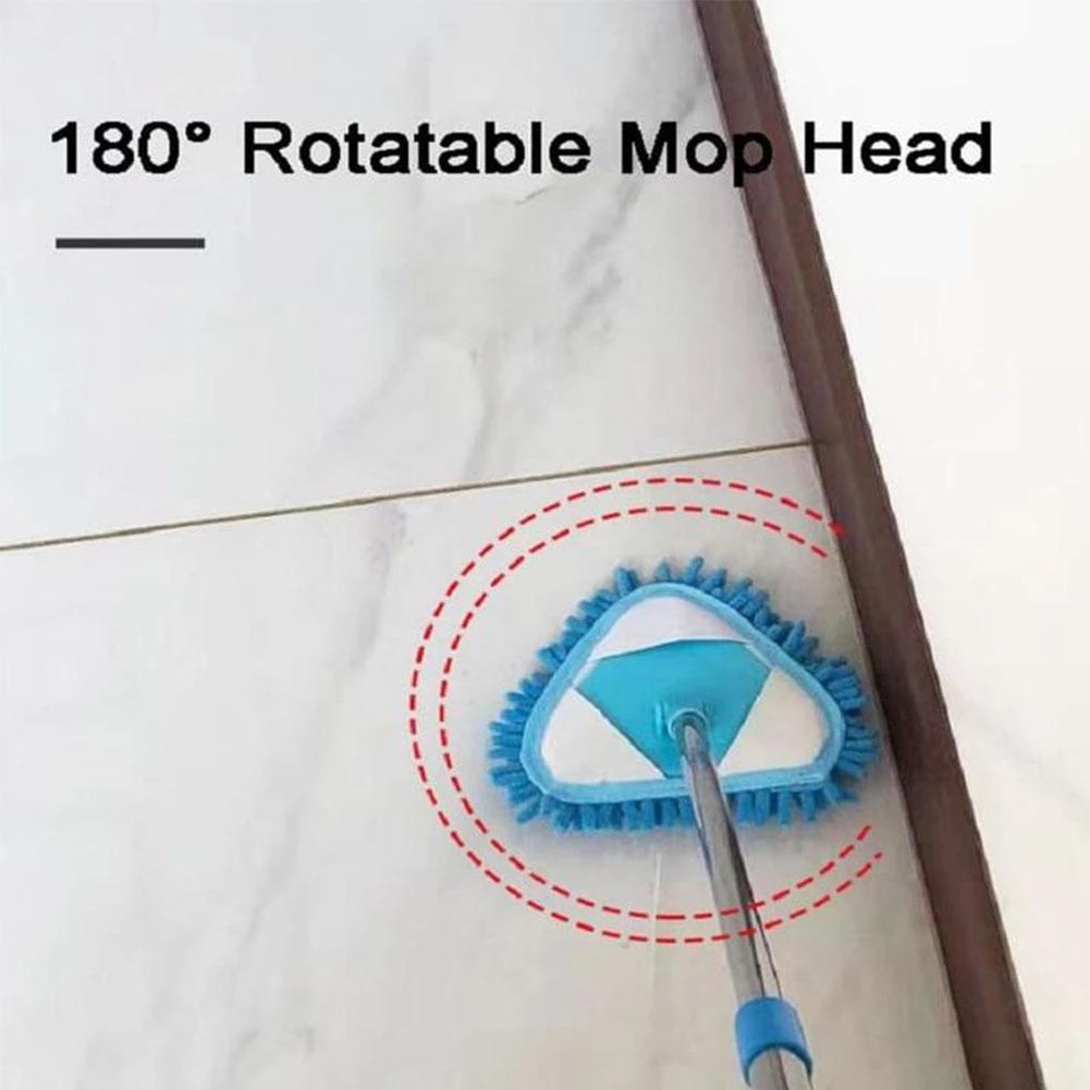 Multifunctional 180 Degree Rotatable Adjustable Triangle Cleaning Mop / Chenille Replacement Head Tile Floor Cleaning Brushes Household Clean Tool