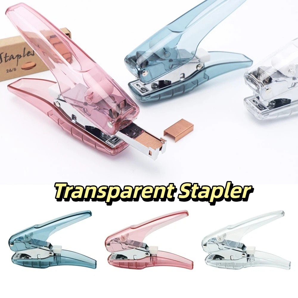 Mini Paper Files Design Clear Acrylic Transparent Stapler Durable Portable Mini ...