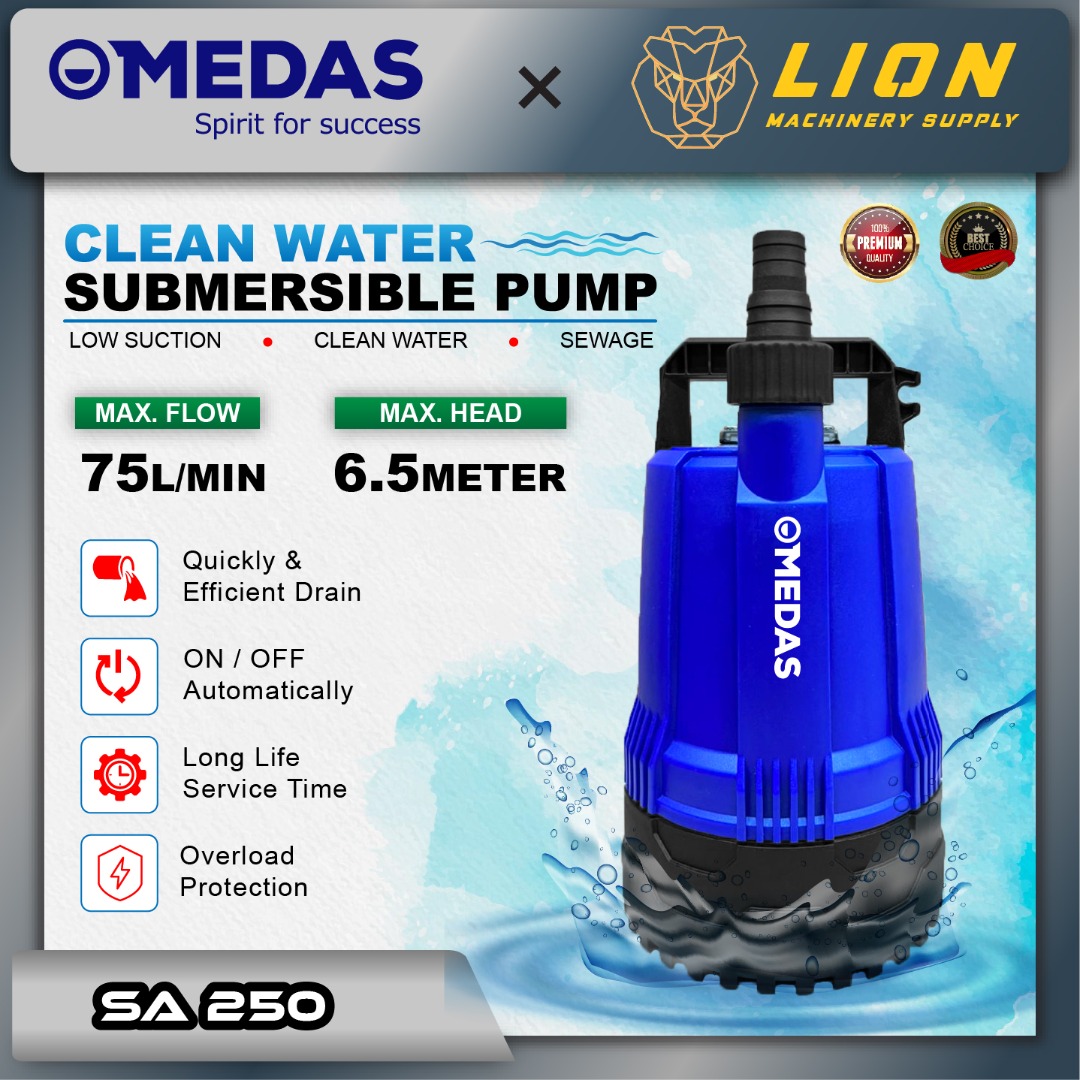 MEDAS 250Watt Fish Pond Submersible Pump SA250F & SA250 Auto & Non