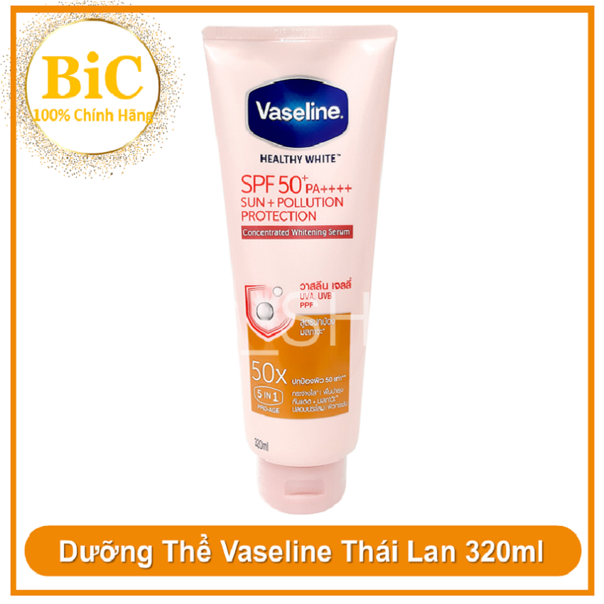 [HCM]Dưỡng thể Vaseline 50x SPF 50++ 320ml thái lan