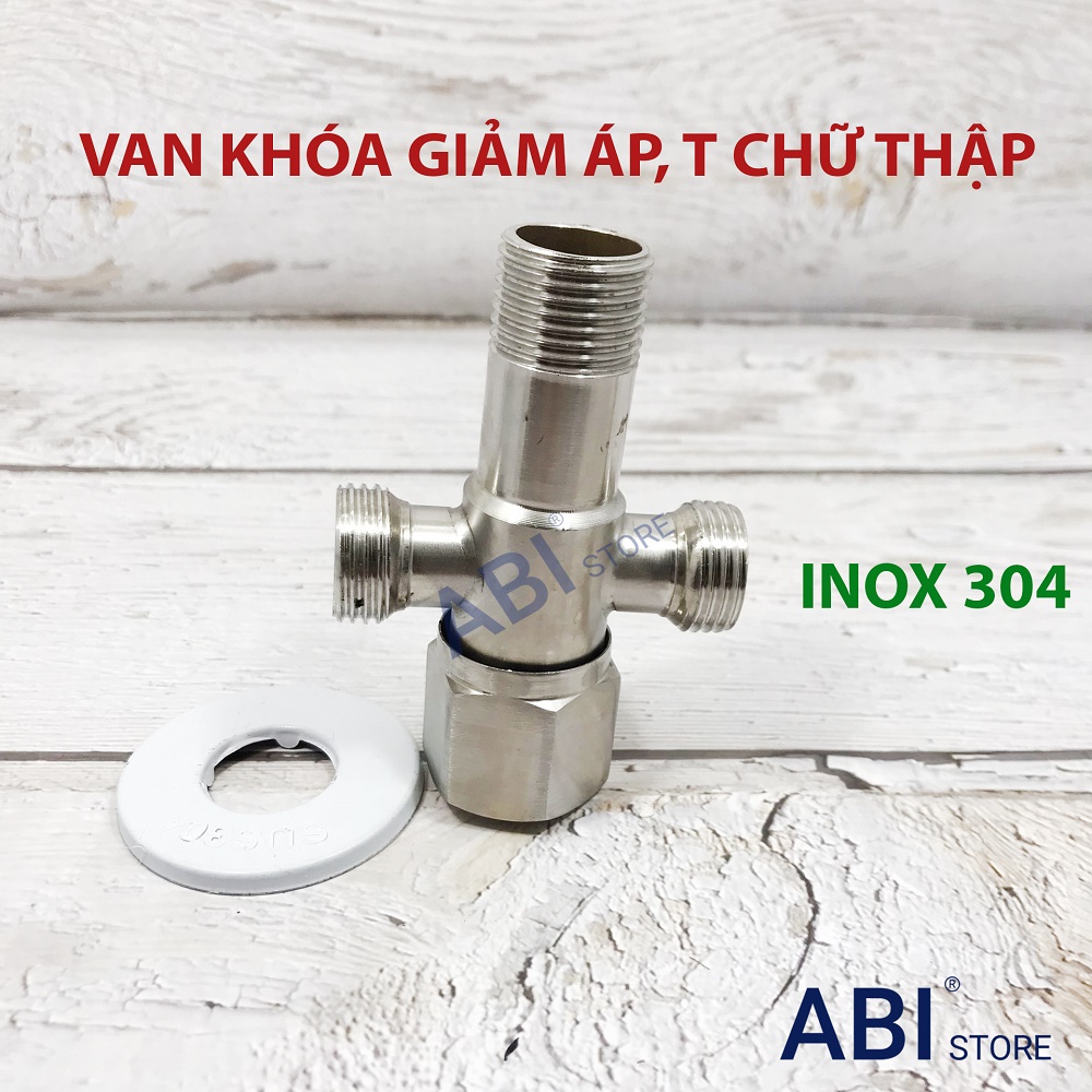 Van Tê Cầu Van T Chia Nước Bồn Cầu Tê Chữ Thập Sus304 Hàng Đẹp, T Giảm Áp Có Van Khóa