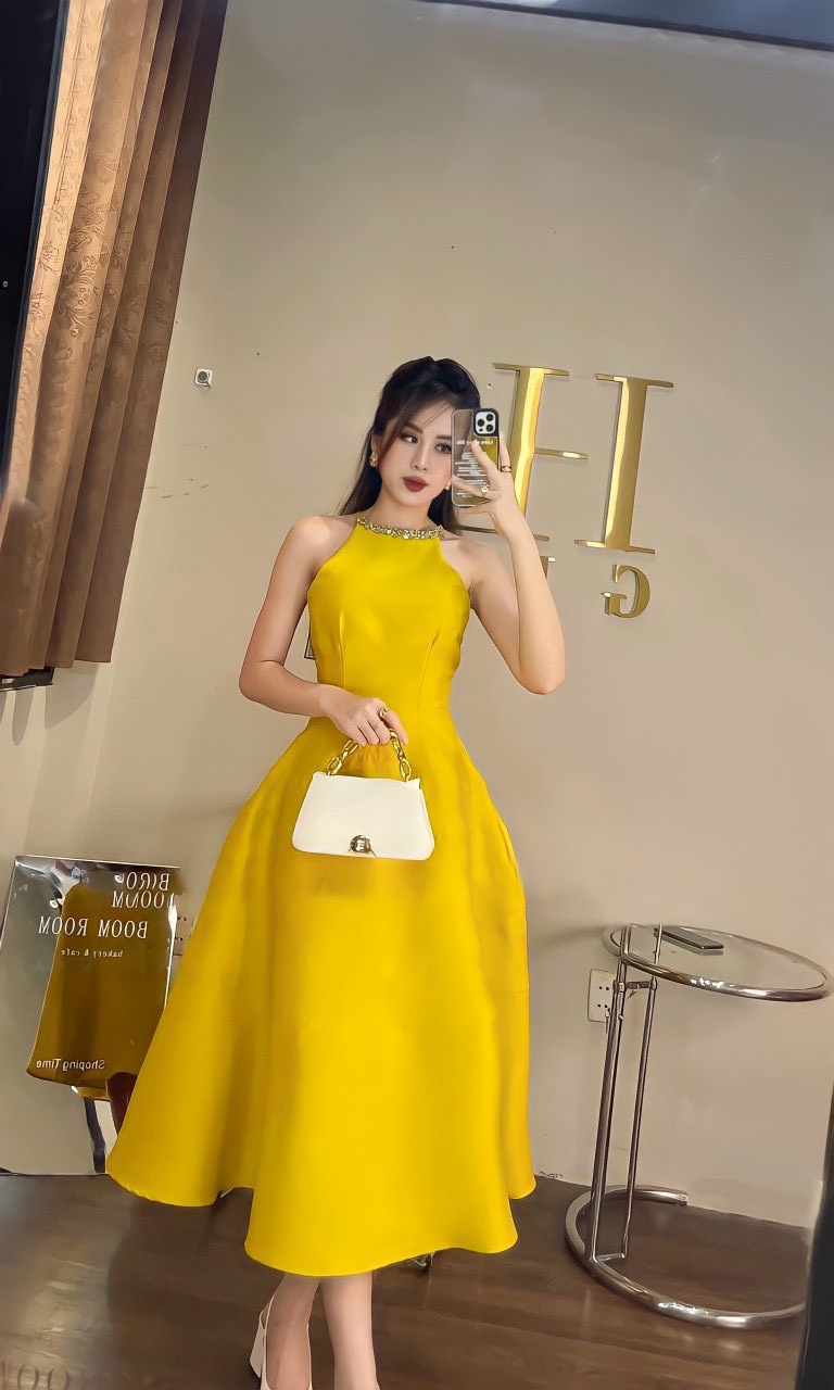 đầm tapata cổ yếm xinh lung linh ld 22