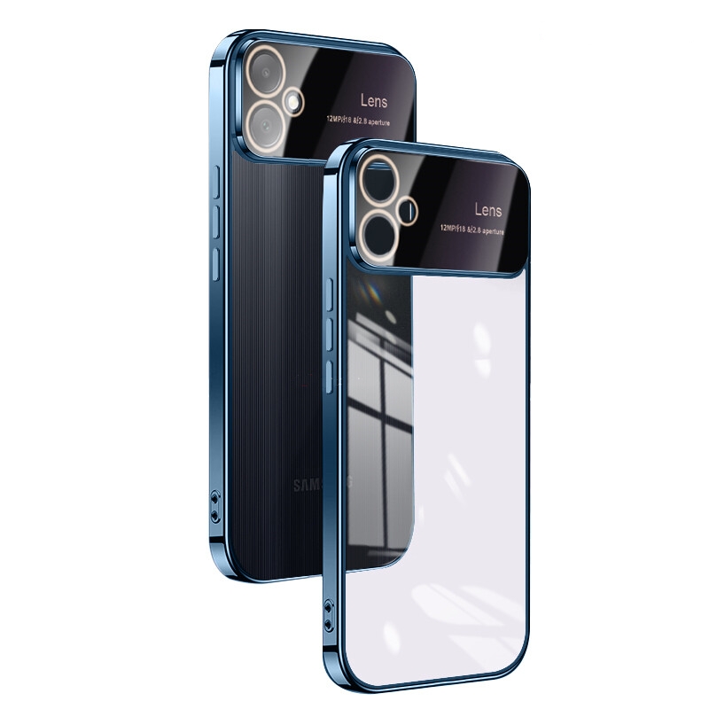 Phone Cases For Samsung Galaxy A05 Back Case Large Window View Soft TPU Electroplated Shell Anti-collision + Lens Protective Film for Samsung Galaxy A05 Phone Casing