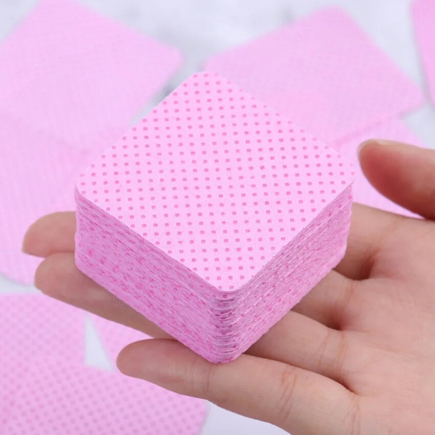 200PCS/Box Lint-Free Nail Polish Remover Cotton Gel Remover Cleaner Paper Pad Eyelash Glue Clean Cotton Sheet Nail Cotton Pads. 