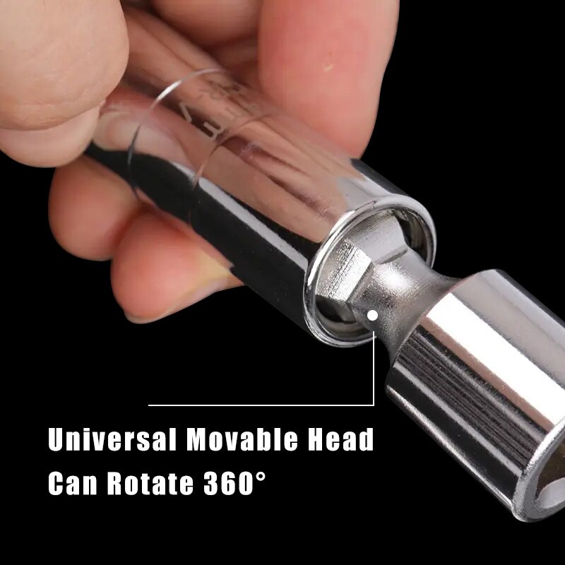 14/16mm Spark Plug Sleeve Socket Wrench 12 Angle Rotation Thin Wall 3/8" Drive Thin Wall Car Removal Tool Automobiles Repair Spark Plug Disassembly Tool