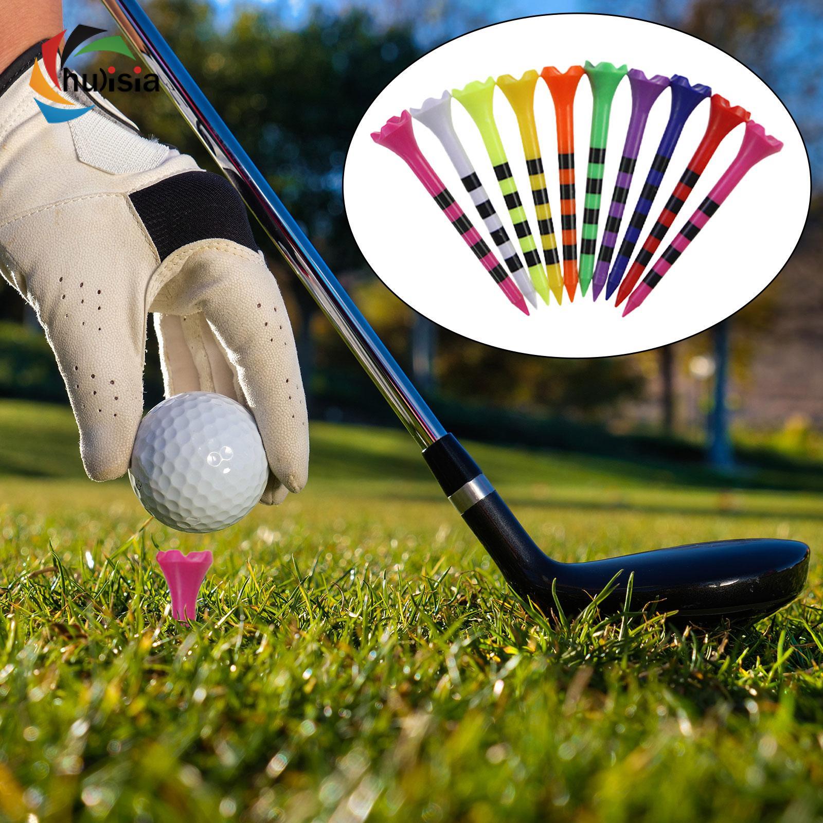 Chulisia 10Pcs Golf Tees Outdoor Sports Equipment Lightweight Golf Training Aid Golf Ball Holder Practice Tool for Golfer Gift Players