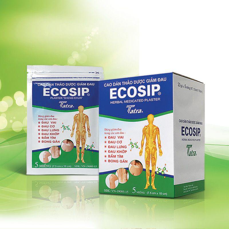 Cao dán thảo dược giảm đau Ecosip (Gói 5 miếng)
