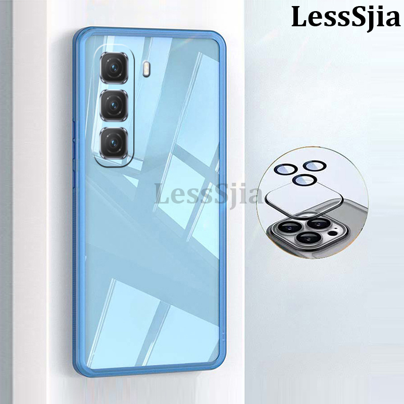 Phone cover infinix Hot 60i 60 Back case Camera Protection Semi Transparent Soft Silicone Shockproof with Lens Protector Films For infinix Hot 60 60i Phone cases.