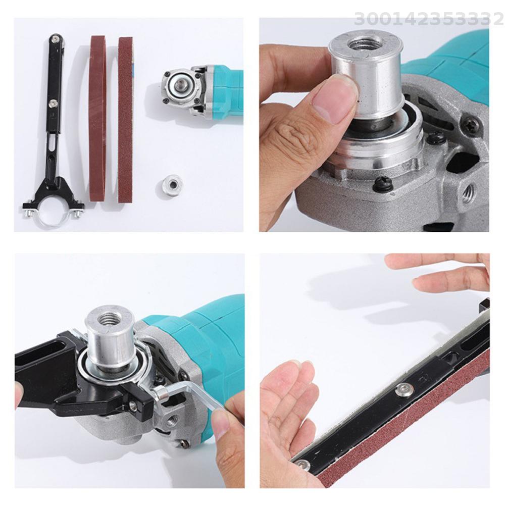 Meterk Angle Grinder Modified Sand Belt Machine Woodworking Sand Belt Machine Multipurpose Utility Modification Tool Suitable for Model 100 125 Angle Grinder