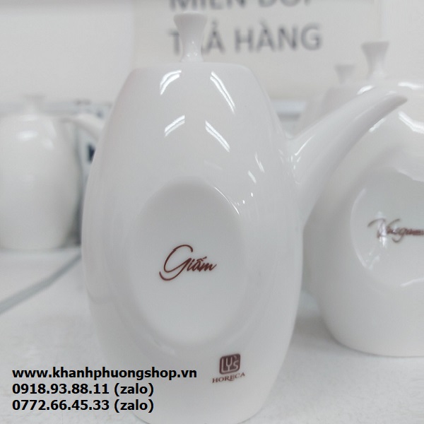 bình đựng nước chấm sứ Minh Long - bình đựng nước chấm bằng sứ