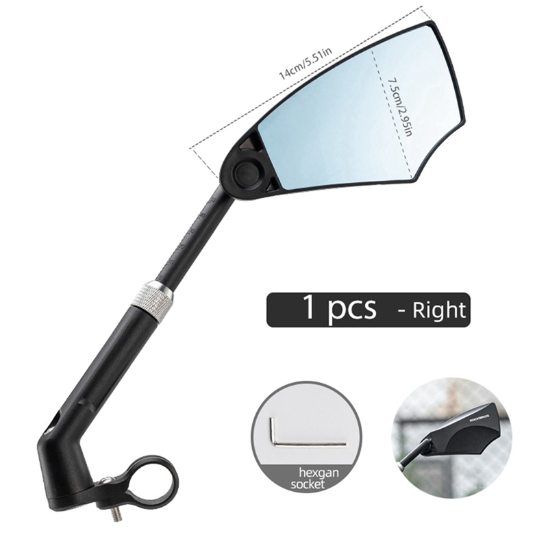 ROCKBROS Bicycle Rearview Mirror Universal Wide-Range 360° Adjustable Mirror Accessory for Mountain Road Bike Scooter Safety