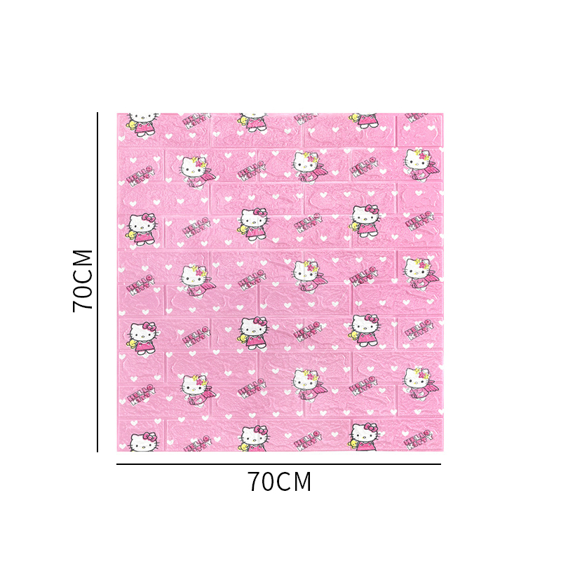 Xốp Dán Tường Trẻ Em Hello Kitty Hồng