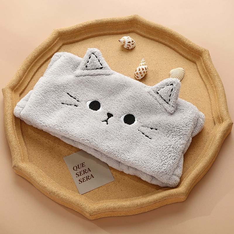 Headband Instagram cartoon animal Cat ears Headband Face Wash Headband Girl makeup remover hair set coral velvet scarf