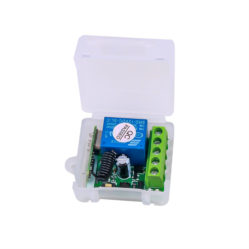 Máy phát tần số vô tuyến 433 Mhz điều khiển từ xa với công tắc điều khiển từ xa không dây DC 12V 1CH Rơ Le thiết bị nhận mô-đun