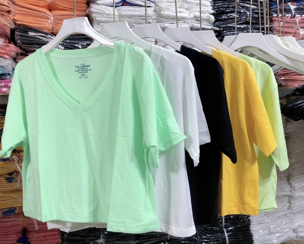 ÁO THUN TRƠN CROPTOP GIẤY CỔ TIM FORM CROPTOP