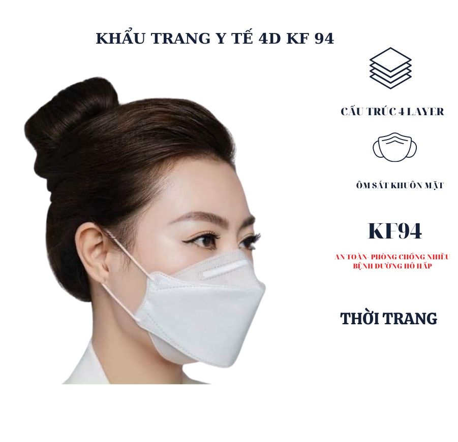 Combo 3 Chiếc Khẩu Trang Kf94 Cao Cấp (Tặng)