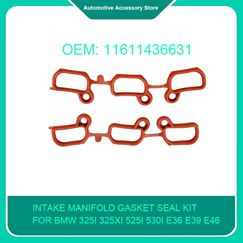 11611436631 2pcs/set intake manifold gasket seal kit for bmw 325i 325xi 525i 530i e36 e39 e46 e60 e53 11-61-1-436-631