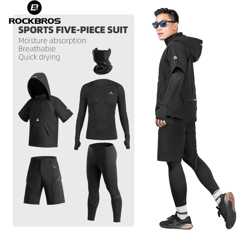 ROCKBROS%20Men's%20Tracksuit%20Gym%20Fitness%20Compression%20Sports%20Suit%20Clothes%20Running%20Jogging%20Sportwear%20Exercise%20Workout%20Tights%205%20Pcs/Set%20-%20Image%207