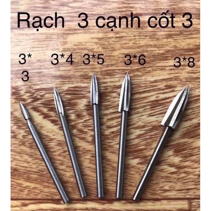 mũi lũa gỗ điêu khắc, chạm trổ khắc tỉa cốt 3mm