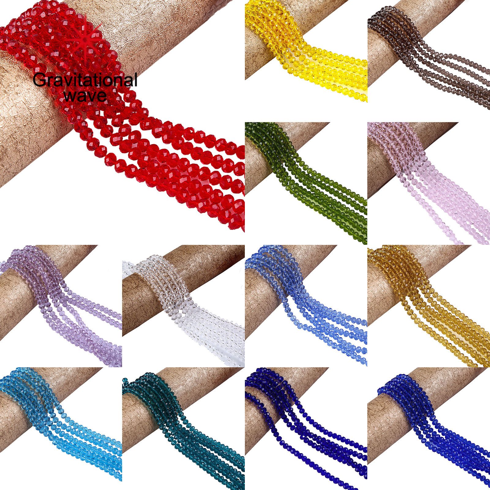 Gravitational wave DIY Jewelry Accessories Artificial Crystal Flat Loose Beads String Home Decor