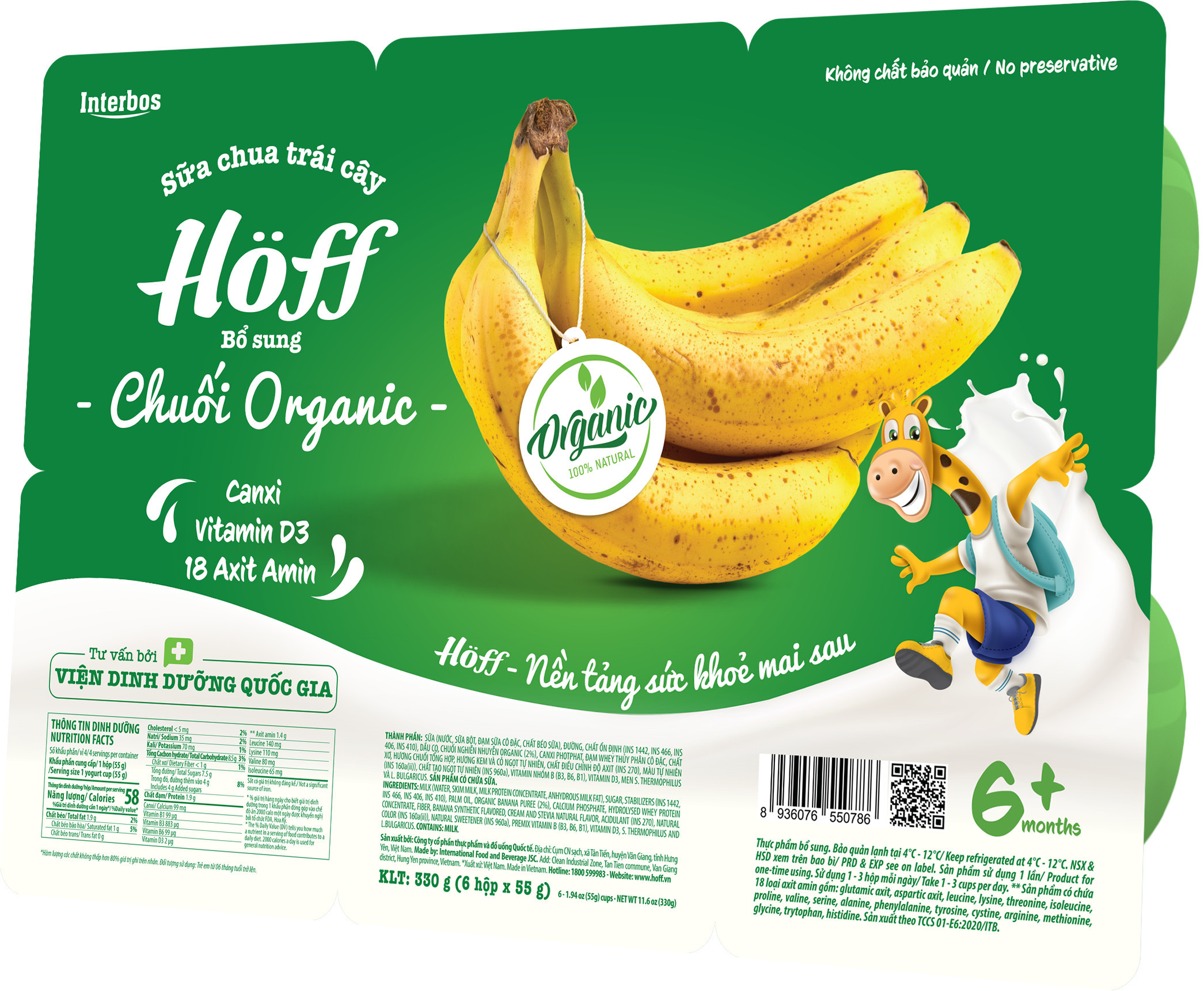 Sữa Chua Chuối Organic Hoff (thùng - 48 hộp)