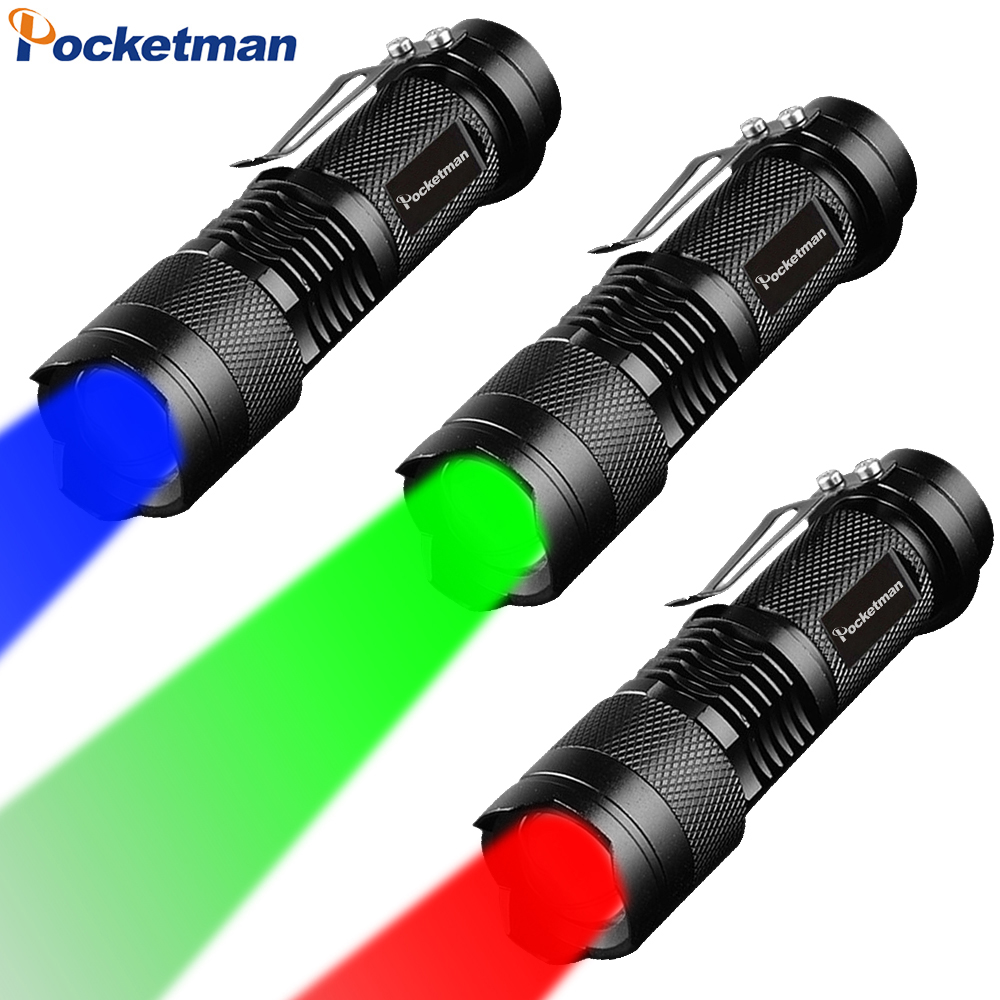 New Red/blue/green/white Led Flashlight Mini Flashlights Tactical ...
