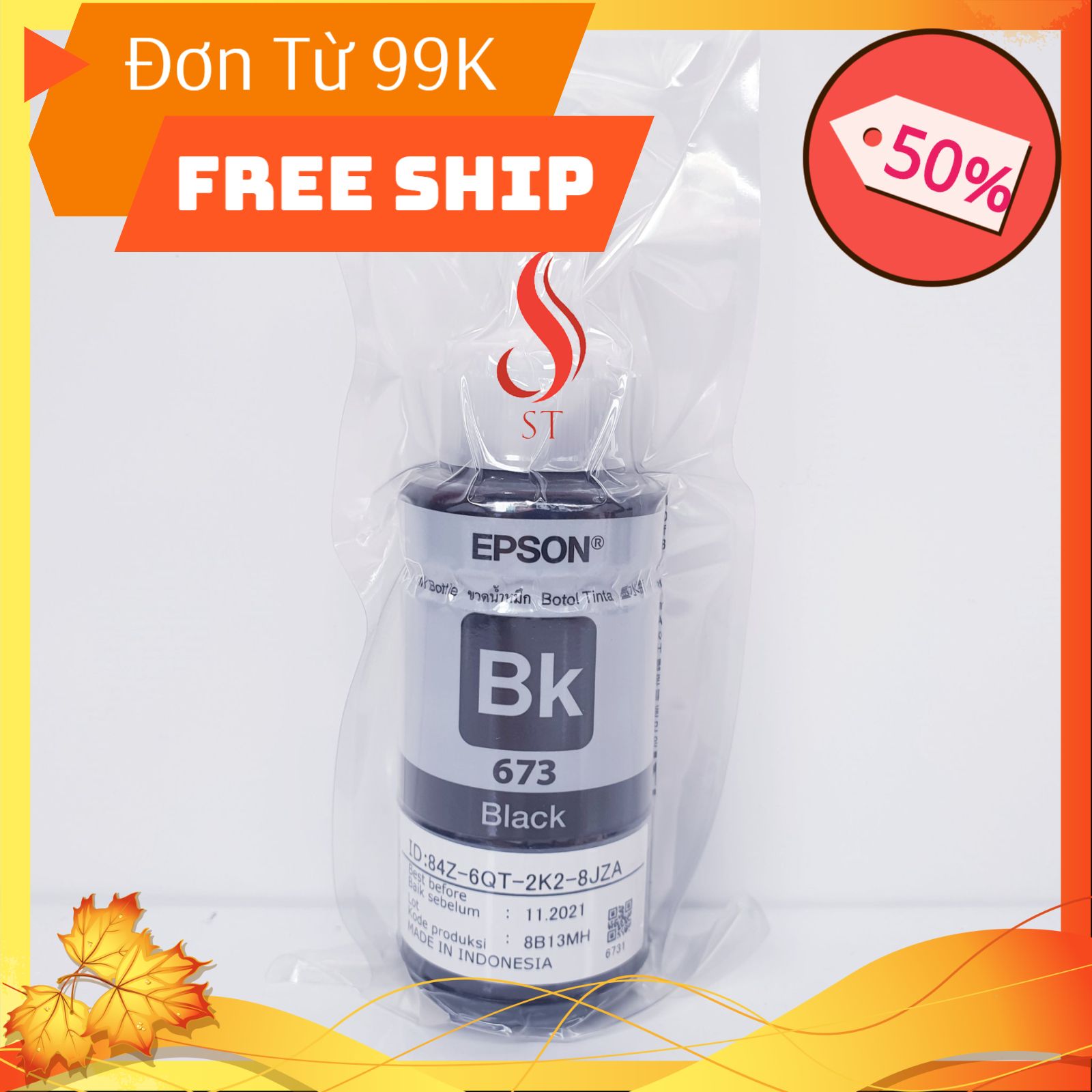 [NEW] Bộ Mực 673 Epson 6 Màu (Cho L800 / L805 / L1800 /T50 / T60 / 1390 / 1430) ❤️FREESHIP❤️ Hàng Bóc Máy Zin
