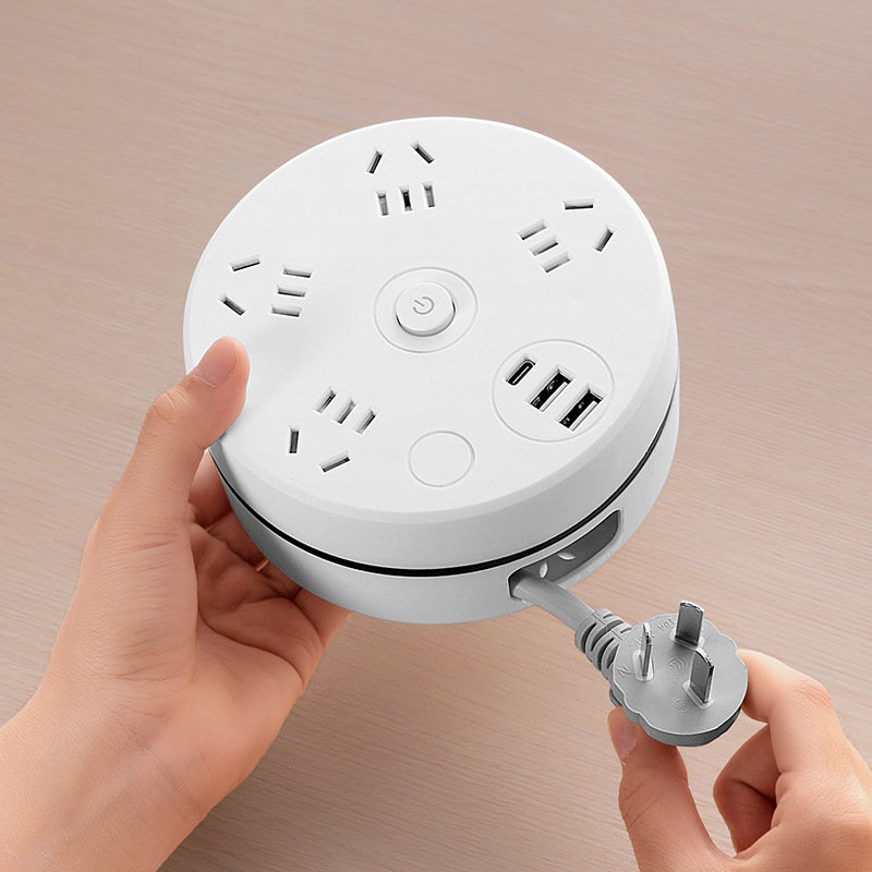 Jiashi stowable Hàng cắm với dây đa chức năng Ổ cắm hộ gia đình Ổ cắm điện với chuyển đổi với sạc USB chuyển đổi vòng