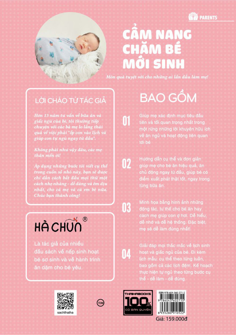 Sách - Cẩm nang chăm sóc bé sơ sinh (bữa ăn và giấc ngủ)