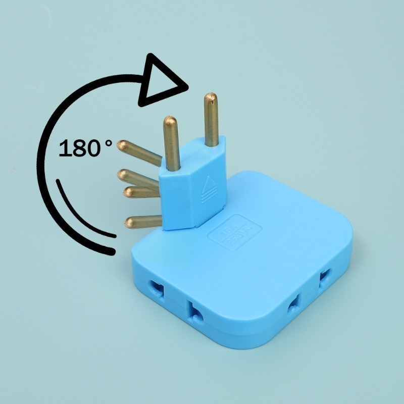 Rắc cắm Châu Âu 3 tụ AC điện 180 ° xoay Bộ chuyển đổi ổ cắm 1 chuyển đổi 3 mở rộng ổ cắm điện nhiều phích cắm ổ cắm Bộ chuyển đổi điện xoay chiều