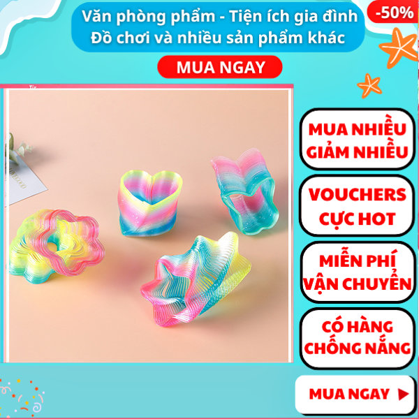 Combo 2 lò xo cầu vòng đồ chơi nhiều hình cho bé loại nhỏ-lò xo cầu vồng-lò xo đồ chơi- Nguyễn Thùy Store