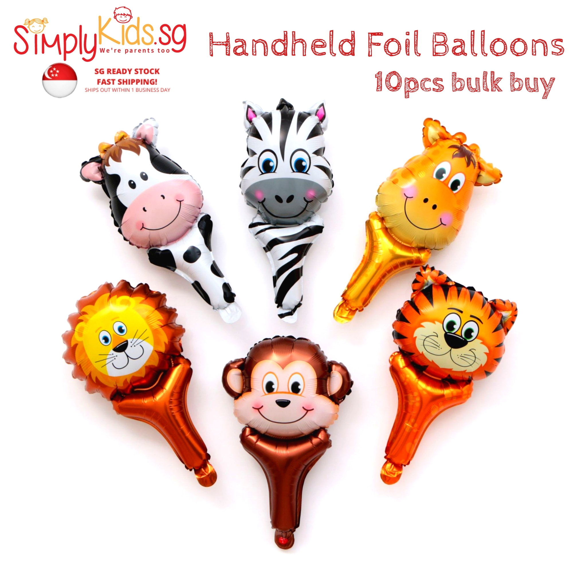 ® [SG SELLER] 10pcs / 20pcs Bulk Buy Handheld Animal Foil  Balloons - Birthday Goodie Bag / Birthday Party Packs / Party Return Gifts  / Christmas - SG READY STOCK, FAST SHIPPING! | Lazada Singapore