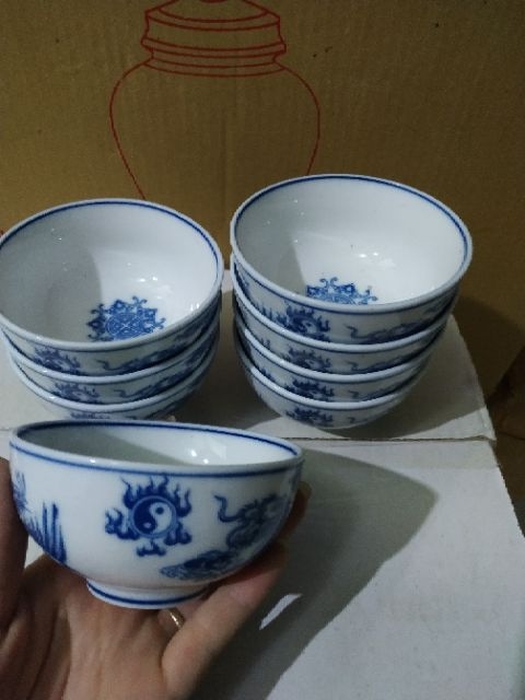 Bát cơm thờ cúng vẽ rồng phượng Bát Tràng